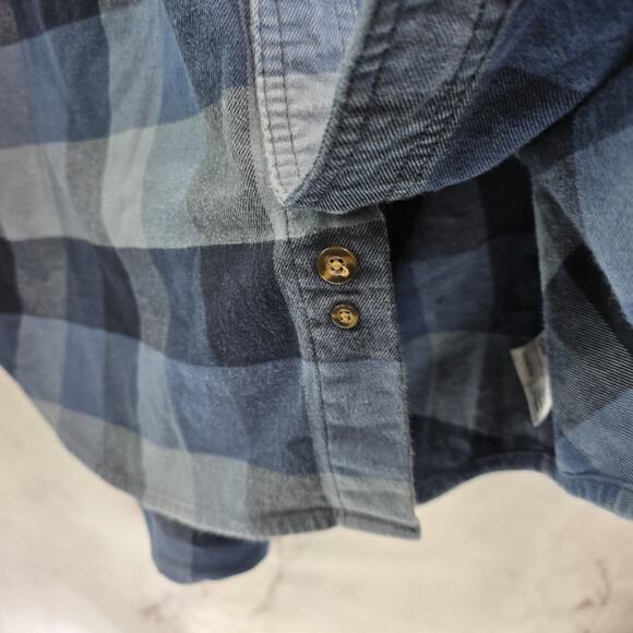 Carhartt Shirt Mens Large Blue Flannel Long Sleeve Button Down Plaid Relaxed - Picture 8 of 12